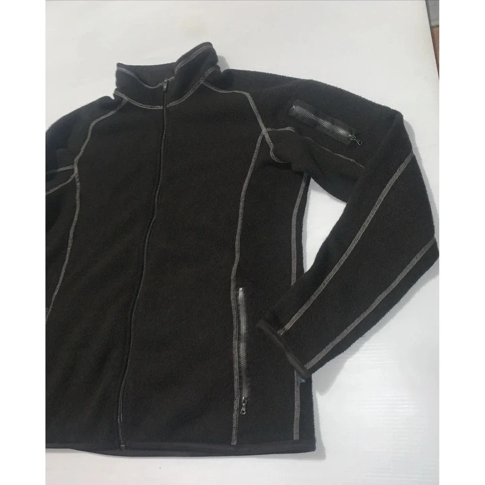 Kuhl Men's Alfpaca Full Zip Black Fleece Jacket Size Large Outdoor Hiking